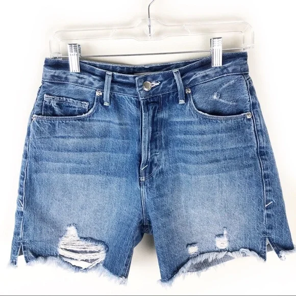 Good American- High Waist Cuttoff denim shorts - Picture 2 of 14